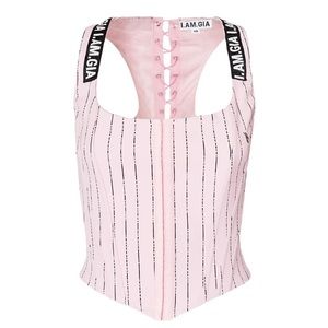 I.AM.GIA Pink Striped Tank Top